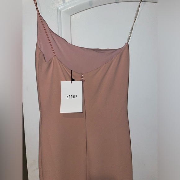 New! Nookie Jasmine One Shoulder Blush Pink Gown Maxi Dress 💗 Size Small NWT! - Picture 8 of 10
